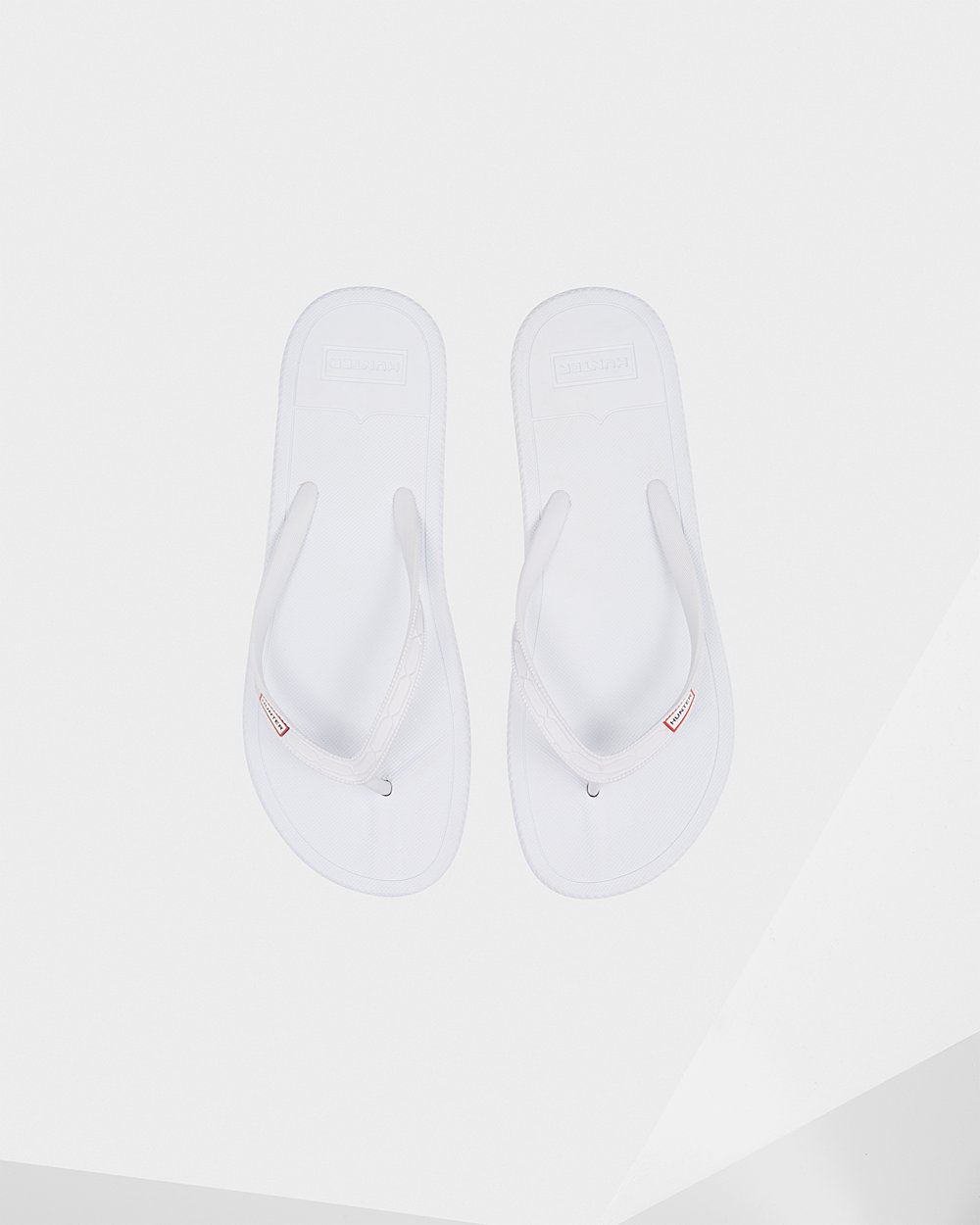 Mens Flip Flops - Hunter Original (24EOQCHGF) - White